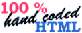 100% hand-coded HTML badge